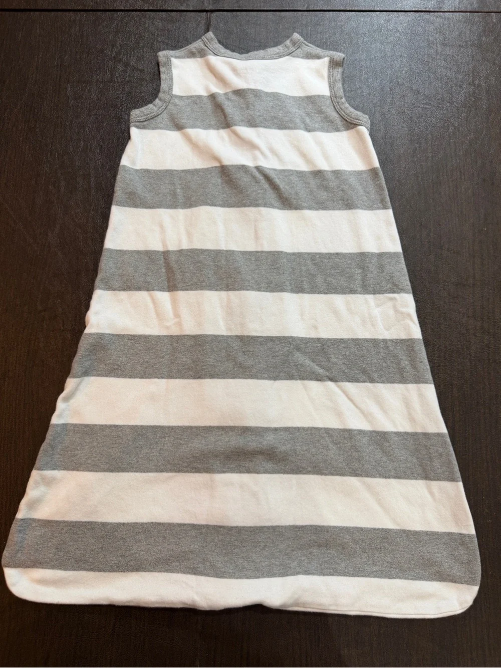 Burt's Bees Baby Striped Beekeeper Sleepsack 100% Cotton Gray White Sz S, 0-6M